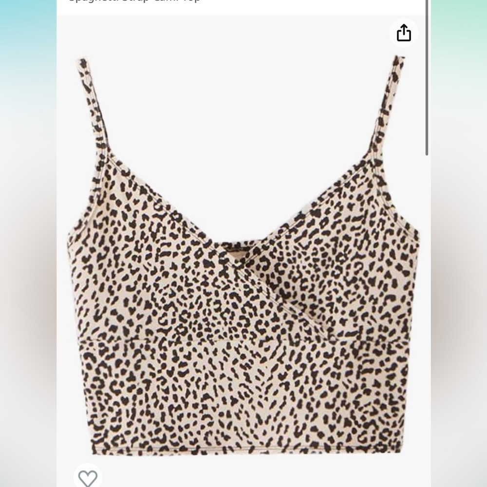 SweatyRocks Women's Casual Leopard Print Warp Surplice Front Crop
